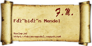 Fábián Mendel névjegykártya