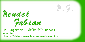 mendel fabian business card